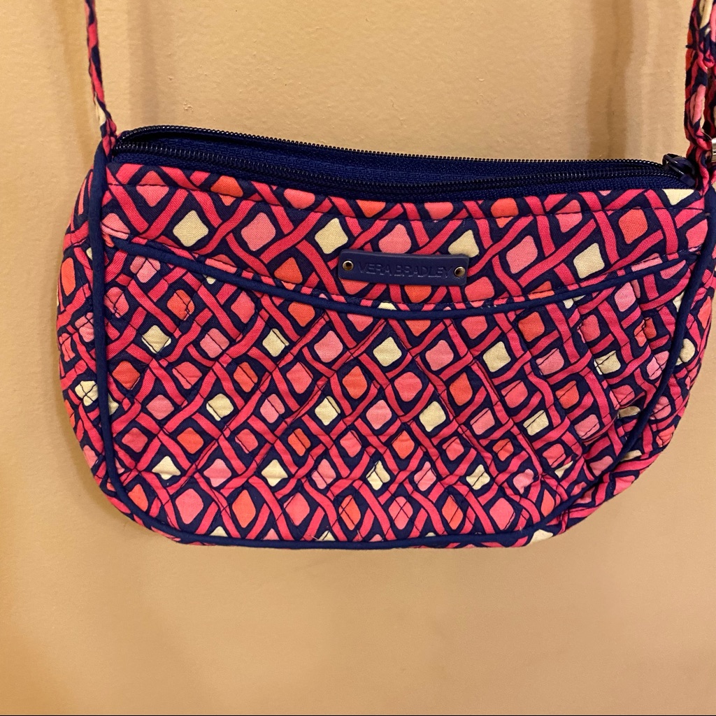 Vera Bradley Katalina Pink And Blue Crossbody Purse